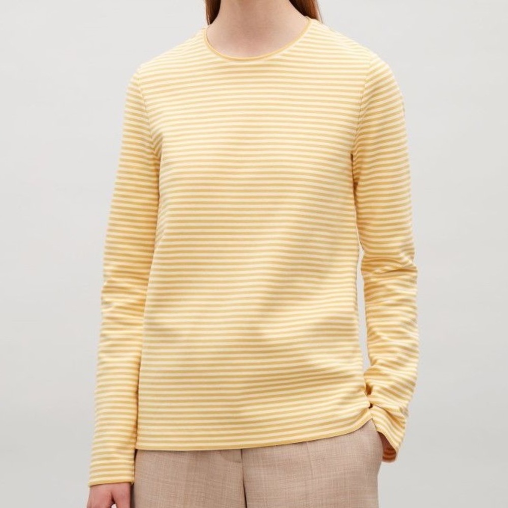 COS Yellow Striped Long Sleeve Tee